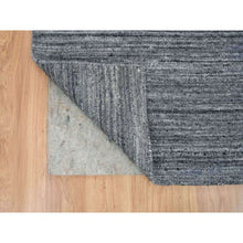 Load image into Gallery viewer, 2&#39;6&quot;x15&#39;10&quot; Arsenic Gray, Hand Loomed, Modern Striae Design, Pure Wool, XL Runner Oriental Rug FWR393390