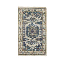 Load image into Gallery viewer, 3&#39;x5&#39; Ivory Soft Tones, Soft Pile, Thick and Plush, Hand Knotted ,Natural Wool, Reimagined Persian Viss Design, Oriental Rug FWR393600