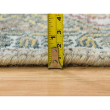 Load image into Gallery viewer, 1&#39;10&quot;x3&#39; Ivory, Pure Wool Hand Knotted, Shiraz Reimagined, Thick and Lush Soft Pile, Unique Flower Rosettes Border Design, Sustainable Oriental Rug FWR393642