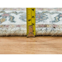 Load image into Gallery viewer, 2&#39;7&quot;x18&#39; Ivory, Extra Soft Wool, Hand Knotted, Thick and Plush, Shiraz Reimagined Unique Flower Rosettes Border Design, Tone on Tone, Natural Dyes, XL Runner, Oriental Rug FWR393660