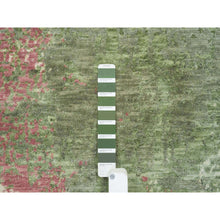 Load image into Gallery viewer, 9&#39;x11&#39;10&quot; Spring Green, All Wool, Thick and Plush, Tone on Tone, Hand Knotted, Pastel Colors Dripping Clouds Design, Modern Rug FWR393738