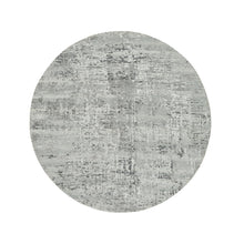 Load image into Gallery viewer, 4&#39;10&quot;x4&#39;10&quot; Hand Spun Undyed Natural Wool, Soft pile, Light Gray, Modern Design, Hand Knotted, Round, Oriental Rug FWR393912