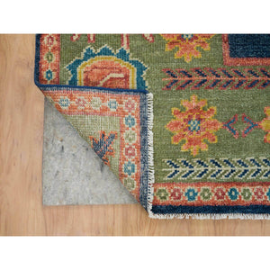 10'1"x14'1" Navy Blue, 100% Wool, Colorful Samarkand Design, Plush and Lush, Hand Knotted, Oriental Rug FWR393966