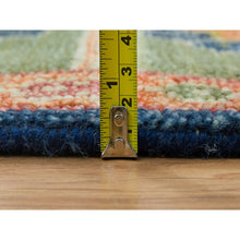 Load image into Gallery viewer, 10&#39;1&quot;x14&#39;1&quot; Navy Blue, 100% Wool, Colorful Samarkand Design, Plush and Lush, Hand Knotted, Oriental Rug FWR393966