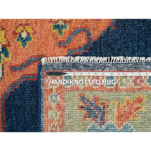 Load image into Gallery viewer, 10&#39;1&quot;x14&#39;1&quot; Navy Blue, 100% Wool, Colorful Samarkand Design, Plush and Lush, Hand Knotted, Oriental Rug FWR393966