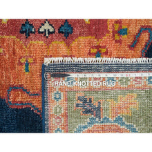 Load image into Gallery viewer, 9&#39;x12&#39;1&quot; Navy Blue, Colorful Samarkand Design, Hand Knotted, Thick and Plush, Pure Wool, Oriental Rug FWR393990