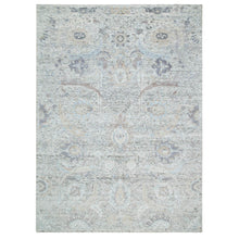 Load image into Gallery viewer, 10&#39;x14&#39;3&quot; Ivory, Soft and Lush, Sickle Leaf Design Silk With Textured Wool, Dense Weave, Hand Knotted, Oriental Rug FWR394032