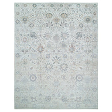 Load image into Gallery viewer, 12&#39;x15&#39;5&quot; Ivory, Tabriz Vase With Pomegranate Design, Silk With Textured Wool, Dense Weave, Soft and Vibrant Pile, Hand Knotted, Oriental Rug FWR394098