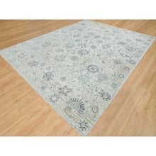 Load image into Gallery viewer, 12&#39;x15&#39;5&quot; Ivory, Tabriz Vase With Pomegranate Design, Silk With Textured Wool, Dense Weave, Soft and Vibrant Pile, Hand Knotted, Oriental Rug FWR394098