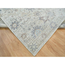 Load image into Gallery viewer, 12&#39;x15&#39;5&quot; Ivory, Tabriz Vase With Pomegranate Design, Silk With Textured Wool, Dense Weave, Soft and Vibrant Pile, Hand Knotted, Oriental Rug FWR394098