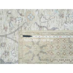 12'x15'5" Ivory, Tabriz Vase With Pomegranate Design, Silk With Textured Wool, Dense Weave, Soft and Vibrant Pile, Hand Knotted, Oriental Rug FWR394098