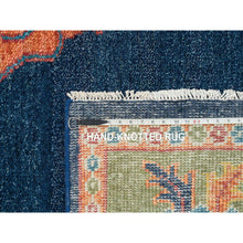 Load image into Gallery viewer, 12&#39;x15&#39;3&quot; Navy Blue, Natural Dyes, Hand Knotted, Pure Wool, Colorful Samarkand Design, Thick and Plush, Oversize Oriental Rug FWR394140