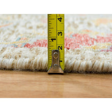 Load image into Gallery viewer, 5&#39;2&quot;x5&#39;2&quot; Tan, Hand Knotted, Dense Weave, Sickle Leaf Design, Soft and Lush, Silk With Textured Wool, Round Oriental RugSh65695 FWR394170