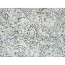 Load image into Gallery viewer, 3&#39;3&quot;x5&#39; Ivory, Sickle Leaf Design, Soft Pile, Dense Weave, Silk With Textured Wool, Hand Knotted, Oriental Rug FWR394176