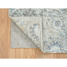Load image into Gallery viewer, 2&#39;x3&#39;1&quot; Ivory, Sickle Leaf Design, Plush and Lush Pile, Silk With Textured Wool, Dense Weave, Hand Knotted, Oriental Rug FWR394182
