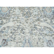 Load image into Gallery viewer, 2&#39;x3&#39;1&quot; Ivory, Sickle Leaf Design, Plush and Lush Pile, Silk With Textured Wool, Dense Weave, Hand Knotted, Oriental Rug FWR394182