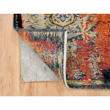 Load image into Gallery viewer, 2&#39;2&quot;x3&#39;2&quot; Rust Red &amp; Black, Ghazni Wool, Soft and Vibrant pile, Hand Knotted, Natural Dyes, Ancient Ottoman Erased Design, Oriental Rug FWR394188