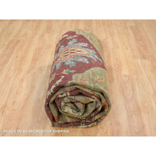 Load image into Gallery viewer, 12&#39;x15&#39;3&quot; Terracotta Red, Antiqued Fine Heriz Re-Creation, Densely Woven, Natural Dyes, Organic Wool, Hand Knotted, Oversize Oriental Rug FWR394242