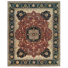 Load image into Gallery viewer, 12&#39;x14&#39;10&quot; Rust Red, Densely Woven, Organic Wool, Hand Knotted, Antiqued Sarouk Re-Creation, Vegetable Dyes, Oversize Oriental Rug FWR394248