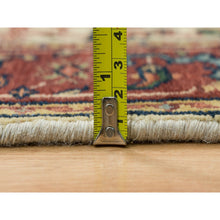 Load image into Gallery viewer, 2&#39;7&quot;x20&#39; Ivory, Soft and Plush, Antiqued Fine Heriz Re-Creation, Hand Knotted, Pure Wool, Dense Weave, XL Runner Oriental Rug FWR394254