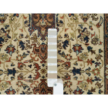 Load image into Gallery viewer, 2&#39;7&quot;x10&#39;3&quot; Beige, Antiqued Heriz Re-Creation with Geometric Medallions, Extra Soft Wool, Hand Knotted, Runner Oriental Rug FWR394278
