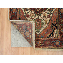 Load image into Gallery viewer, 2&#39;6&quot;x18&#39; Ivory, Dense Weave, Plush and Lush, Natural Wool, Antiqued Fine Heriz Re-Creation, Hand Knotted, XL Runner Oriental Rug FWR394284