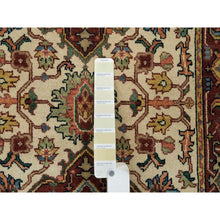 Load image into Gallery viewer, 2&#39;6&quot;x18&#39; Ivory, Dense Weave, Plush and Lush, Natural Wool, Antiqued Fine Heriz Re-Creation, Hand Knotted, XL Runner Oriental Rug FWR394284