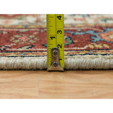 Load image into Gallery viewer, 2&#39;6&quot;x18&#39; Ivory, Dense Weave, Plush and Lush, Natural Wool, Antiqued Fine Heriz Re-Creation, Hand Knotted, XL Runner Oriental Rug FWR394284