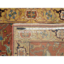 Load image into Gallery viewer, 2&#39;6&quot;x10&#39;3&quot; Terracotta Red, Dense Weave, Antiqued Fine Heriz Re-Creation, Hand Knotted, Soft and Plush, 100% Wool, Oriental Rug FWR394308