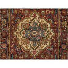 Load image into Gallery viewer, 2&#39;7&quot;x16&#39;2&quot; Terracotta Red, Vegetable Dyes, Hand Knotted, Soft Wool, Antiqued Fine Heriz Re-Creation, Densely Woven, XL Runner Oriental Rug FWR394326