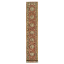 Load image into Gallery viewer, 2&#39;7&quot;x20&#39;1&quot; Rust and Brown, Plush Pile, Hand Knotted, All Wool, Antiqued Haji Jalili Design, Fine Weave, Vegetable Dyes, XL Runner Oriental Rug FWR394374