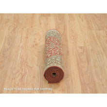 Load image into Gallery viewer, 2&#39;6&quot;x8&#39;3&quot; Rust Red, Fine Weave, Antiqued Haji Jalili Design, Natural Dyes, All Wool, Plush Pile, Hand Knotted, Runner Oriental Rug FWR394398
