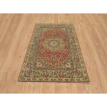 Load image into Gallery viewer, 4&#39;2&quot;x6&#39;1&quot; Rust Red, All Wool, Plush Pile, Antiqued Haji Jalili Design, Fine Weave, Natural Dyes, Hand Knotted, Oriental Rug FWR394476