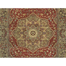 Load image into Gallery viewer, 4&#39;2&quot;x6&#39;1&quot; Rust Red, All Wool, Plush Pile, Antiqued Haji Jalili Design, Fine Weave, Natural Dyes, Hand Knotted, Oriental Rug FWR394476
