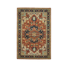 Load image into Gallery viewer, 4&#39;x6&#39;2&quot; Terracotta Red, Antiqued Fine Heriz Re-Creation, Natural Dyes, Densely Woven, 100% Wool, Hand Knotted, Oriental Rug FWR394482