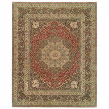 Load image into Gallery viewer, 12&#39;x15&#39;2&quot; Rust Red with Brown, Plush Pile, Fine Weave, Vegetable Dyes, Antiqued Haji Jalili Design, Hand Knotted, All Wool, Oversize Oriental Rug FWR394518