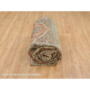 12'x15'2" Rust Red with Brown, Plush Pile, Fine Weave, Vegetable Dyes, Antiqued Haji Jalili Design, Hand Knotted, All Wool, Oversize Oriental Rug FWR394518