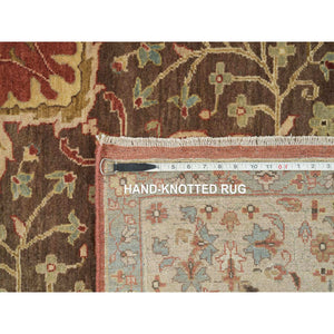 12'x15'2" Rust Red with Brown, Plush Pile, Fine Weave, Vegetable Dyes, Antiqued Haji Jalili Design, Hand Knotted, All Wool, Oversize Oriental Rug FWR394518