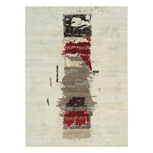Load image into Gallery viewer, 8&#39;3&quot;x11&#39;3&quot; Parchment White, Hand Knotted, Lori Buft Gabbeh, Avant Garde Design, Thick and Plush Soft Pile, 100 Percent Wool, Oriental Rug FWR394578