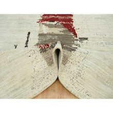 Load image into Gallery viewer, 8&#39;3&quot;x11&#39;3&quot; Parchment White, Hand Knotted, Lori Buft Gabbeh, Avant Garde Design, Thick and Plush Soft Pile, 100 Percent Wool, Oriental Rug FWR394578