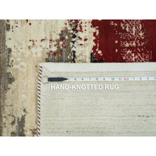 Load image into Gallery viewer, 8&#39;3&quot;x11&#39;3&quot; Parchment White, Hand Knotted, Lori Buft Gabbeh, Avant Garde Design, Thick and Plush Soft Pile, 100 Percent Wool, Oriental Rug FWR394578
