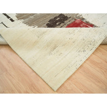 Load image into Gallery viewer, 9&#39;6&quot;x13&#39;4&quot; Parchment White, Avant Garde Design, Hand Knotted, Lori Buft Gabbeh, Thick and Plush, Organic Wool, Oriental Rug FWR394626