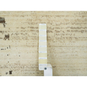 9'6"x13'4" Parchment White, Avant Garde Design, Hand Knotted, Lori Buft Gabbeh, Thick and Plush, Organic Wool, Oriental Rug FWR394626