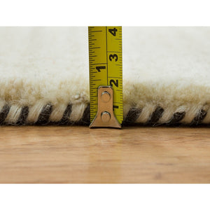 9'6"x13'4" Parchment White, Avant Garde Design, Hand Knotted, Lori Buft Gabbeh, Thick and Plush, Organic Wool, Oriental Rug FWR394626