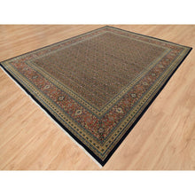 Load image into Gallery viewer, 12&#39;x15&#39;3&quot; Sable Black, Herati with All Over Fish Design, Dense Weave, 250 KPSI, Pure Wool, Hand Knotted, Oversized Oriental Rug FWR394746