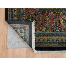 Load image into Gallery viewer, 12&#39;x15&#39;3&quot; Sable Black, Herati with All Over Fish Design, Dense Weave, 250 KPSI, Pure Wool, Hand Knotted, Oversized Oriental Rug FWR394746