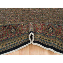 Load image into Gallery viewer, 12&#39;x15&#39;3&quot; Sable Black, Herati with All Over Fish Design, Dense Weave, 250 KPSI, Pure Wool, Hand Knotted, Oversized Oriental Rug FWR394746