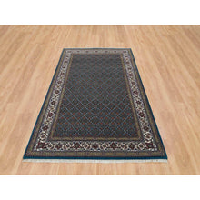 Load image into Gallery viewer, 5&#39;x8&#39;1&quot; Aegean Blue, 175 KPSI, 100% Wool, Mahi All Over Fish with Criss Cross Design, Hand Knotted, Oriental Rug FWR394770