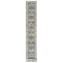 Load image into Gallery viewer, 2&#39;7&quot;x21&#39;7&quot; Floral White, Extra Soft Wool, Hand Knotted, Thick and Plush, Reimagined Persian Viss Design, Tone on Tone, Natural Dyes, XL Runner, Oriental Rug FWR394938