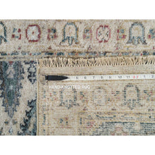 Load image into Gallery viewer, 2&#39;7&quot;x24&#39;1&quot; Merino Ivory with Soft Tones, Hand Knotted Reimagined Persian Viss Design, Vegetable Dyes, Organic Wool, XL Runner Oriental Rug FWR394944